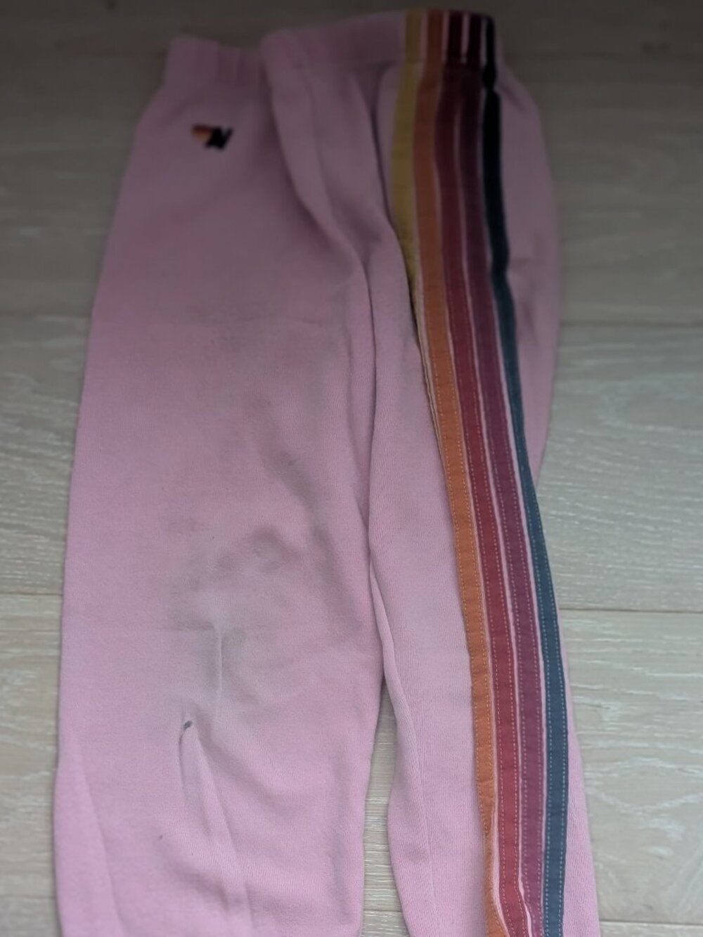Aviator Nation, 5 stripe pink joggers - Size 8 kids